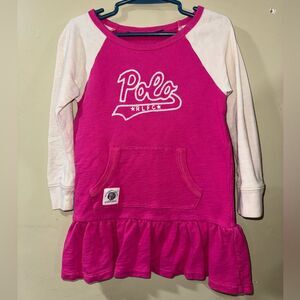 Polo by Ralph Lauren Kids Pink and White Long Sleeve dress